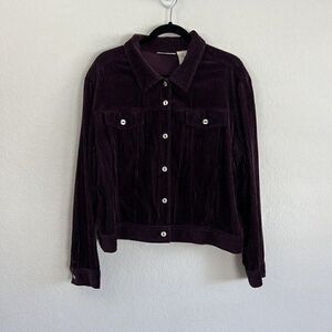 Studio Ease Vintage Women’s Plus Size 16 Eggplant Purple Corduroy Jacket Coat￼